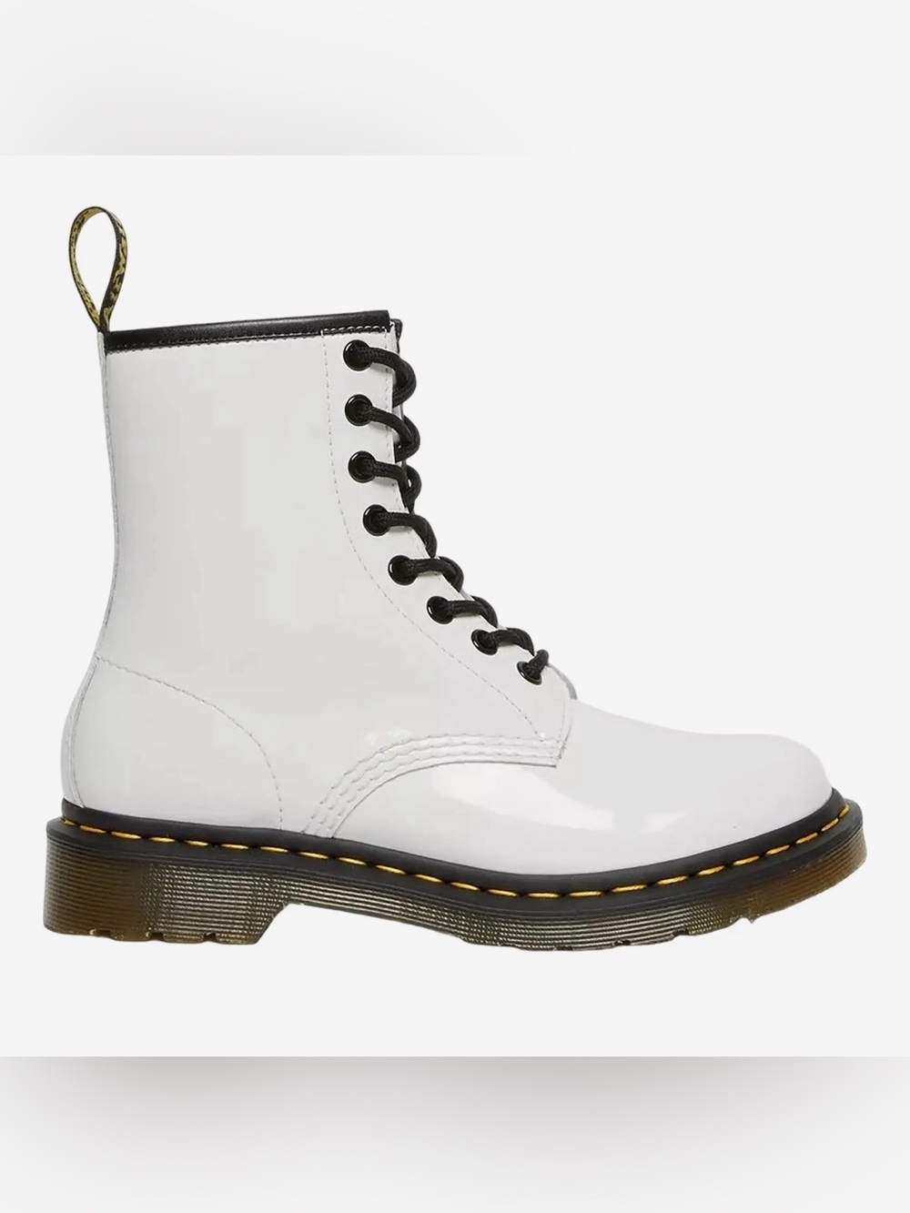 Dr. Martens 1460 Patent Leather Lace Up Boots white